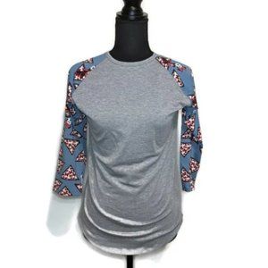 LuLaRoe Randy Grey w Minnie Mouse Sleeves